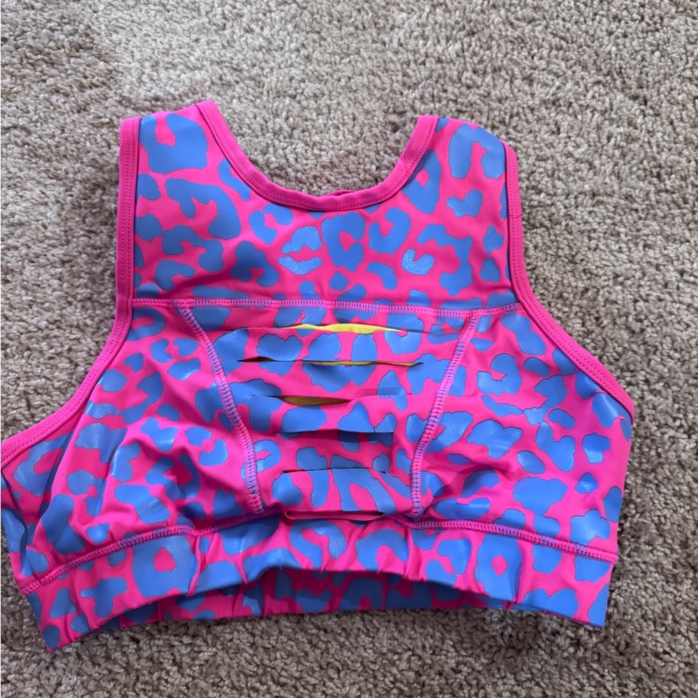 Colorful Leopard Print Sports Bra